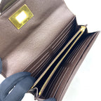 Louis Vuitton Damier Portefeuille Rosebery Leather Brown Wallet Gold — view 3