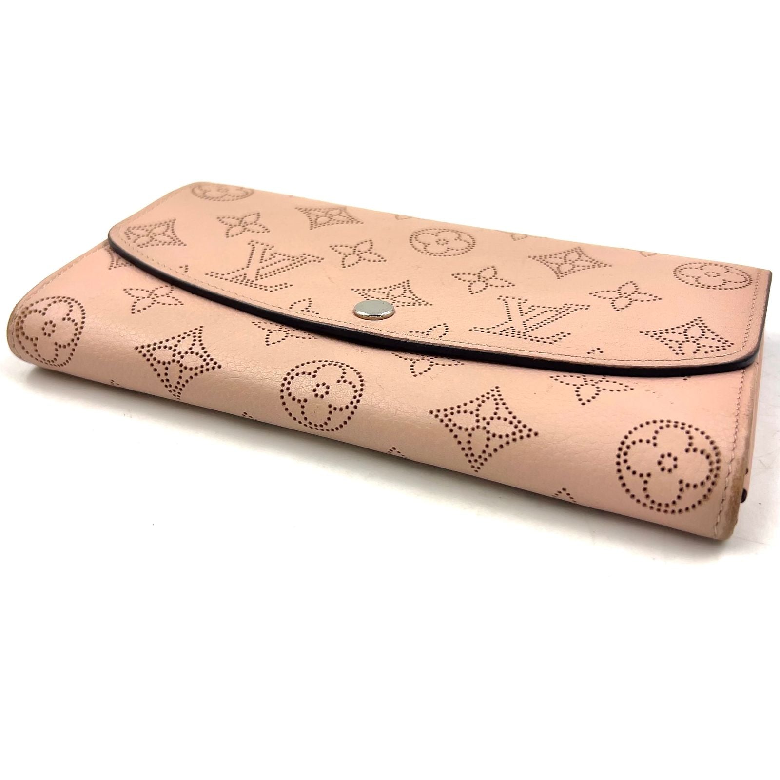 Louis Vuitton Mahina Portefeuille Iris Leather Pink Beige Wallet Silver — view 5
