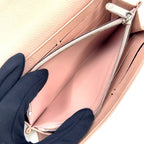 Louis Vuitton Mahina Portefeuille Iris Leather Pink Beige Wallet Silver — view 9