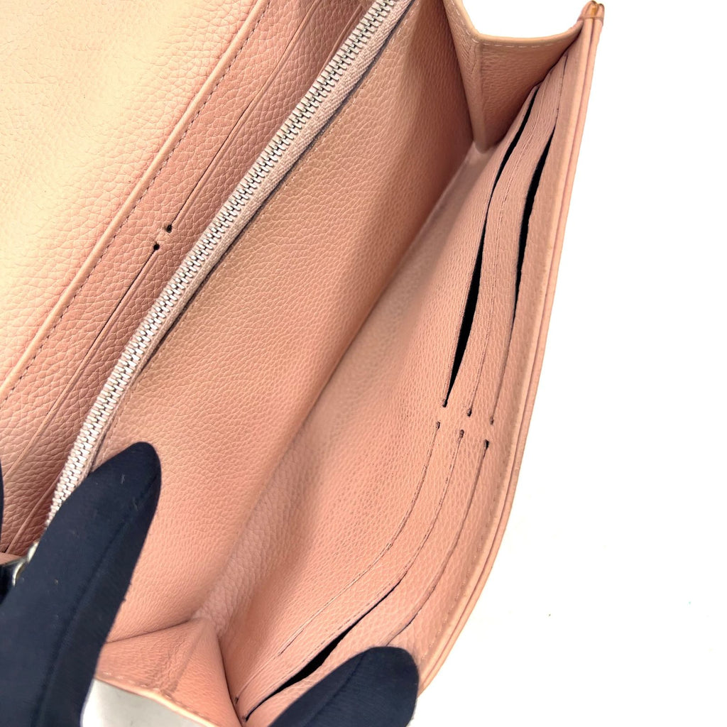 Louis Vuitton Mahina Portefeuille Iris Leather Pink Beige Wallet Silver — view 8