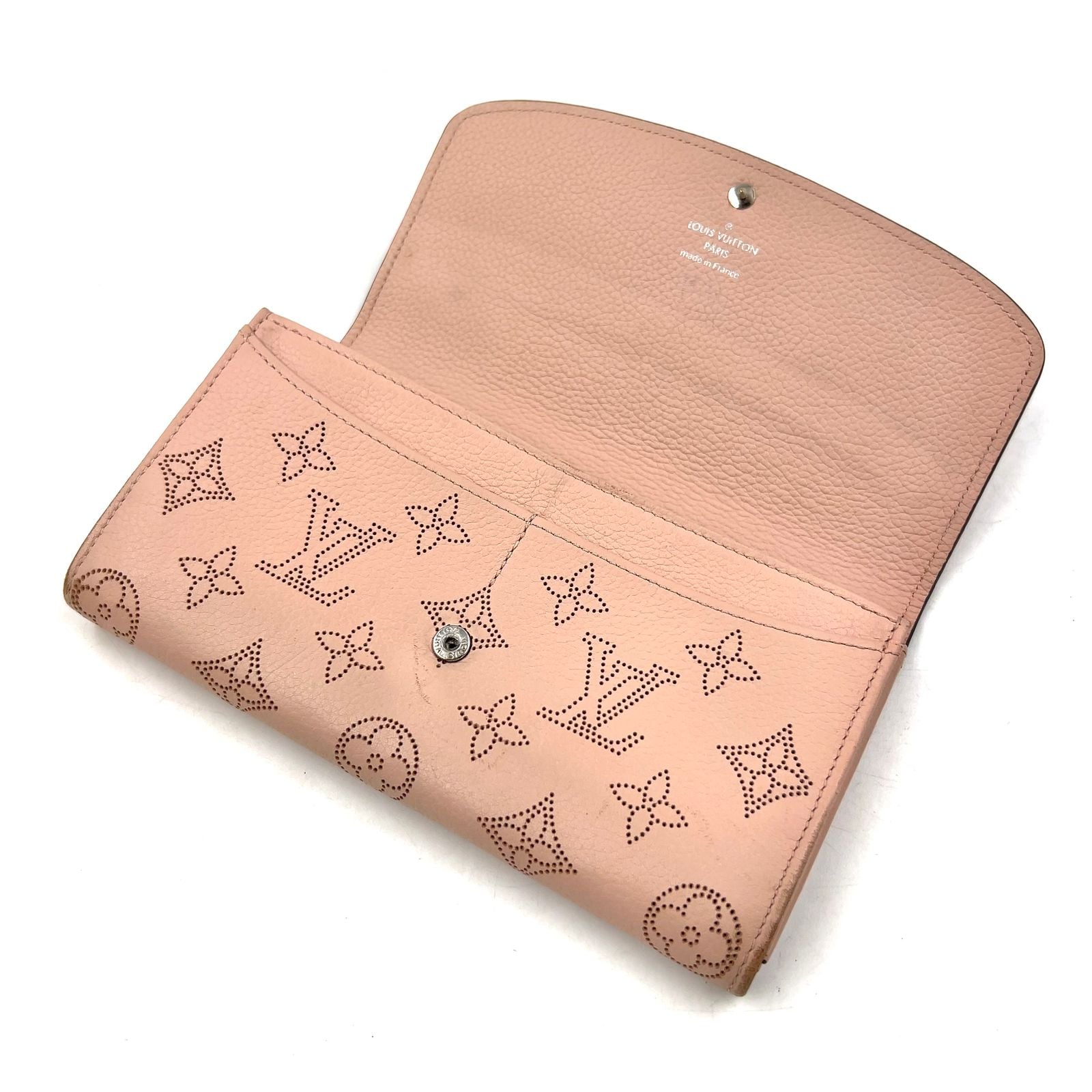 Louis Vuitton Mahina Portefeuille Iris Leather Pink Beige Wallet Silver — view 6