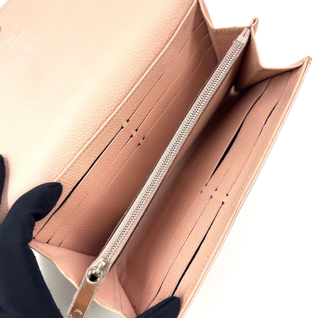 Louis Vuitton Mahina Portefeuille Iris Leather Pink Beige Wallet Silver — view 3