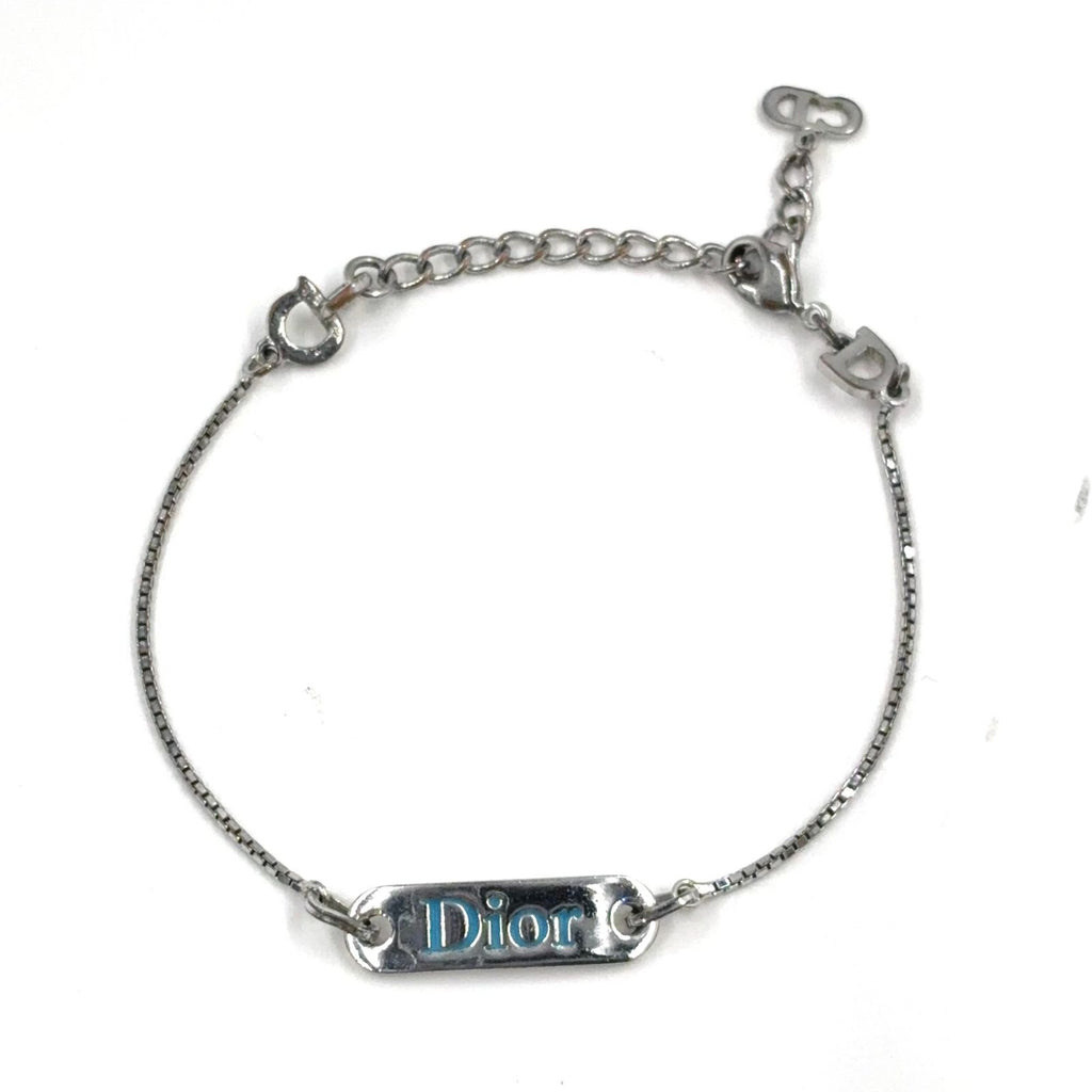Dior Logo Plate Metal Silver Bracelet — view 3