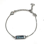Dior Logo Plate Metal Silver Bracelet — view 3