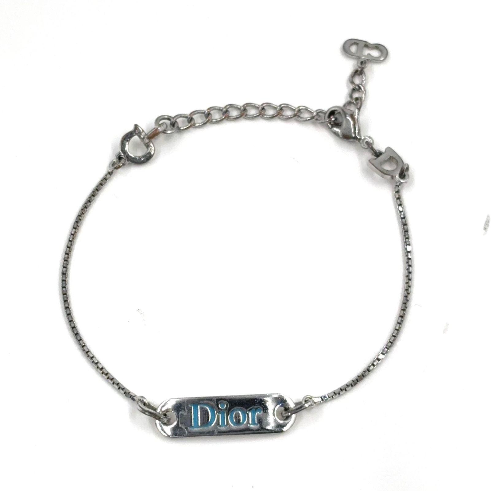 Dior Logo Plate Metal Silver Bracelet — view 3