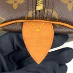Louis Vuitton Keepall 55 Monogram Leather Brown Light Boston Bag Gold — view 4