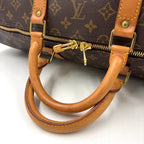 Louis Vuitton Keepall 55 Monogram Leather Brown Light Boston Bag Gold — view 6