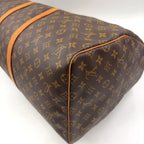 Louis Vuitton Keepall 55 Monogram Leather Brown Light Boston Bag Gold — view 8