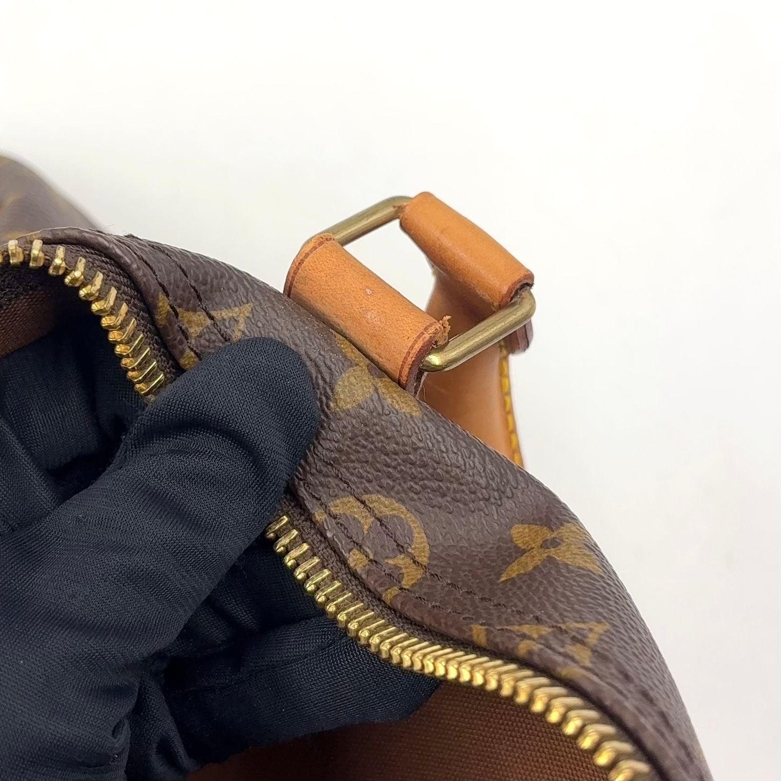 Louis Vuitton Keepall 55 Monogram Leather Brown Light Boston Bag Gold — view 7