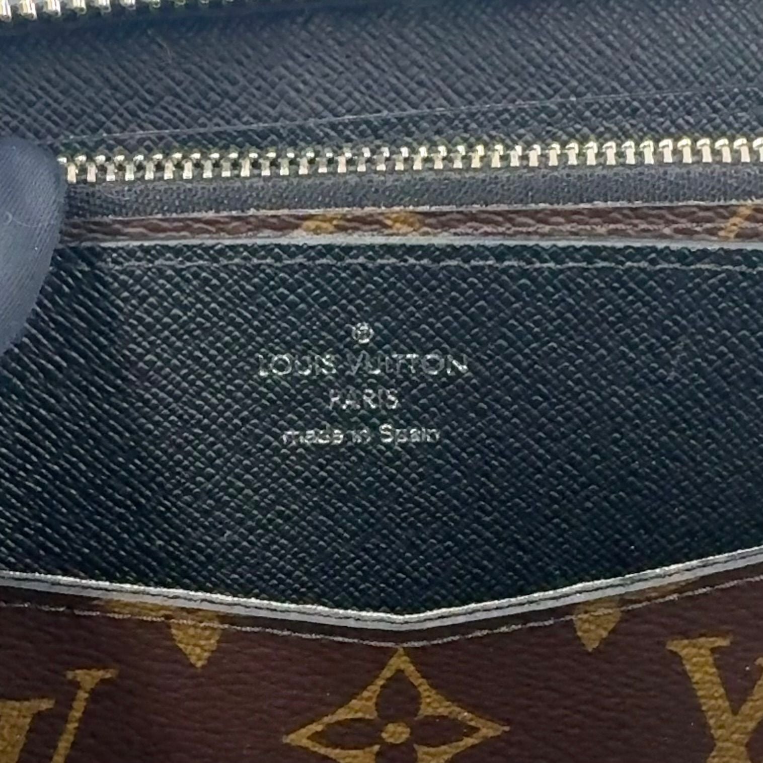 Louis Vuitton Zippy XL Monogram Macassar Leather Brown Black Zip Around Wallet — view 4