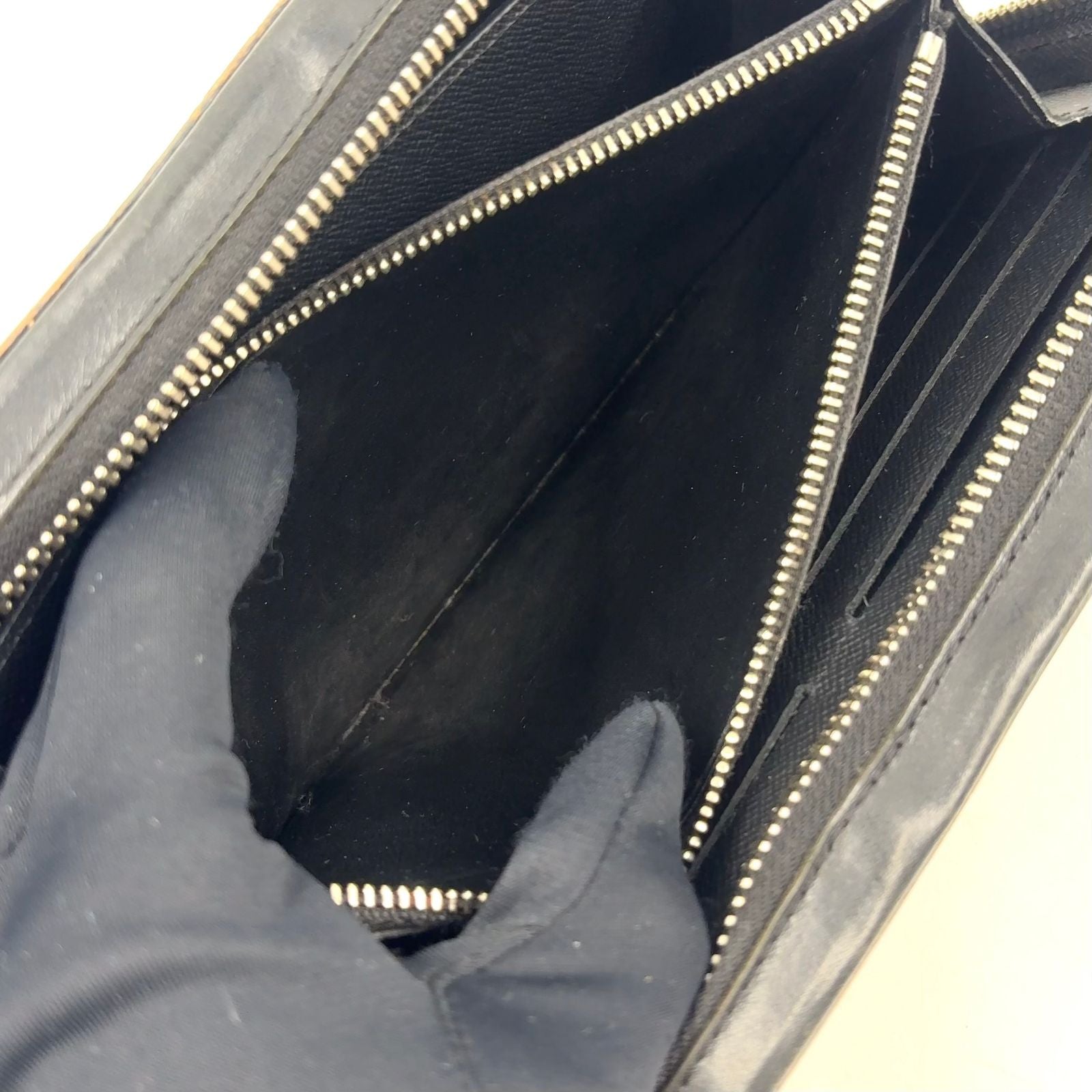 Louis Vuitton Zippy XL Monogram Macassar Leather Brown Black Zip Around Wallet — view 5