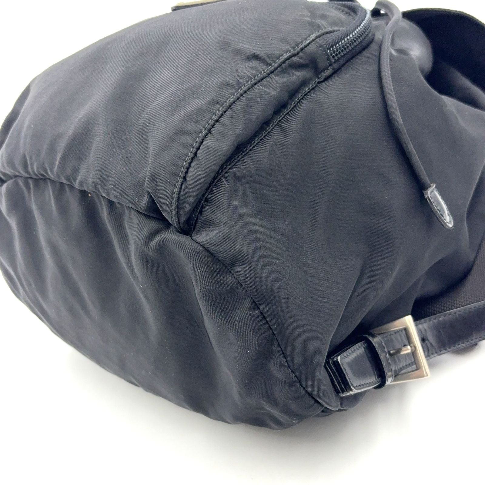 Prada Nylon Leather Black Backpack Silver — view 7