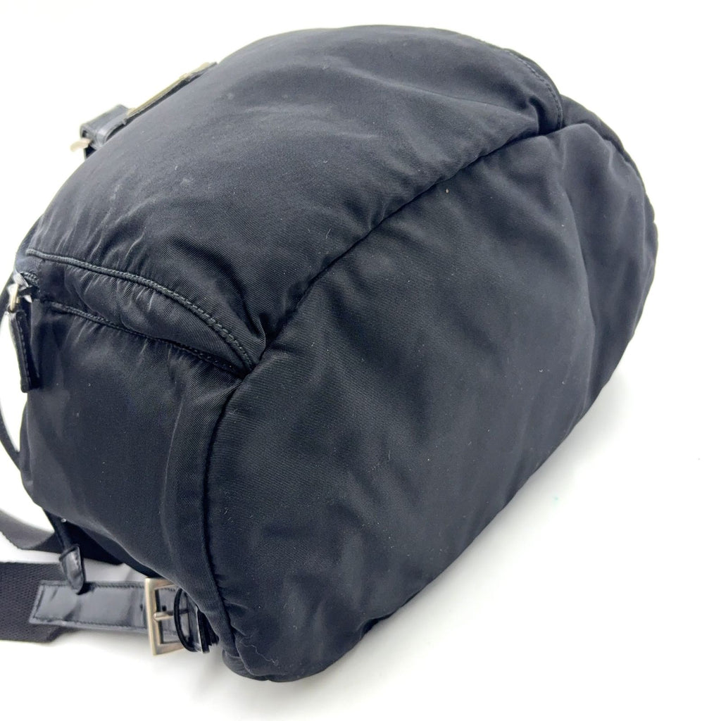Prada Nylon Leather Black Backpack Silver — view 6