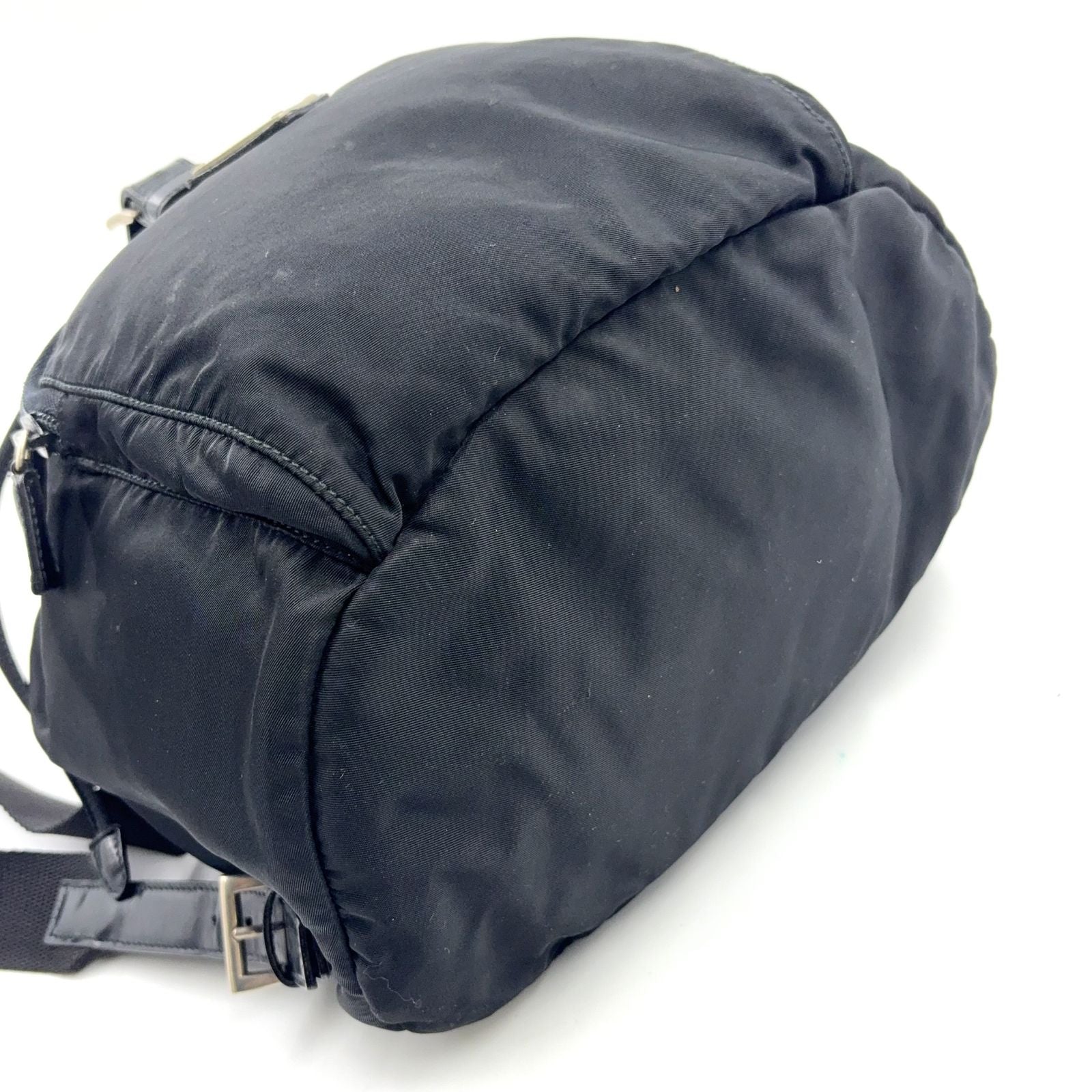 Prada Nylon Leather Black Backpack Silver — view 6