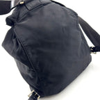 Prada Nylon Leather Black Backpack Silver — view 5