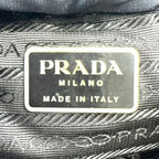 Prada Nylon Leather Black Backpack Silver — view 4