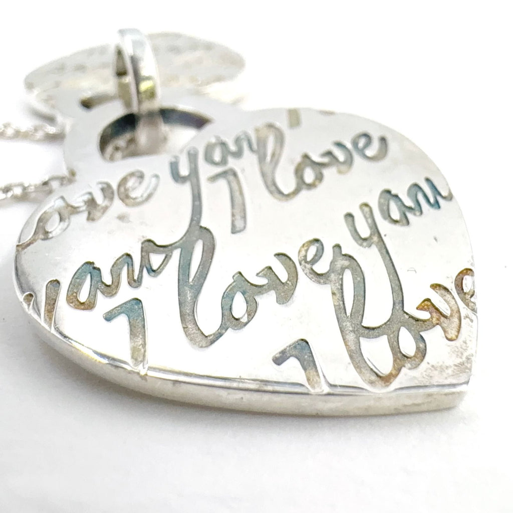 Tiffany & Co Notes Double Heart Tag Silver Necklace — view 9