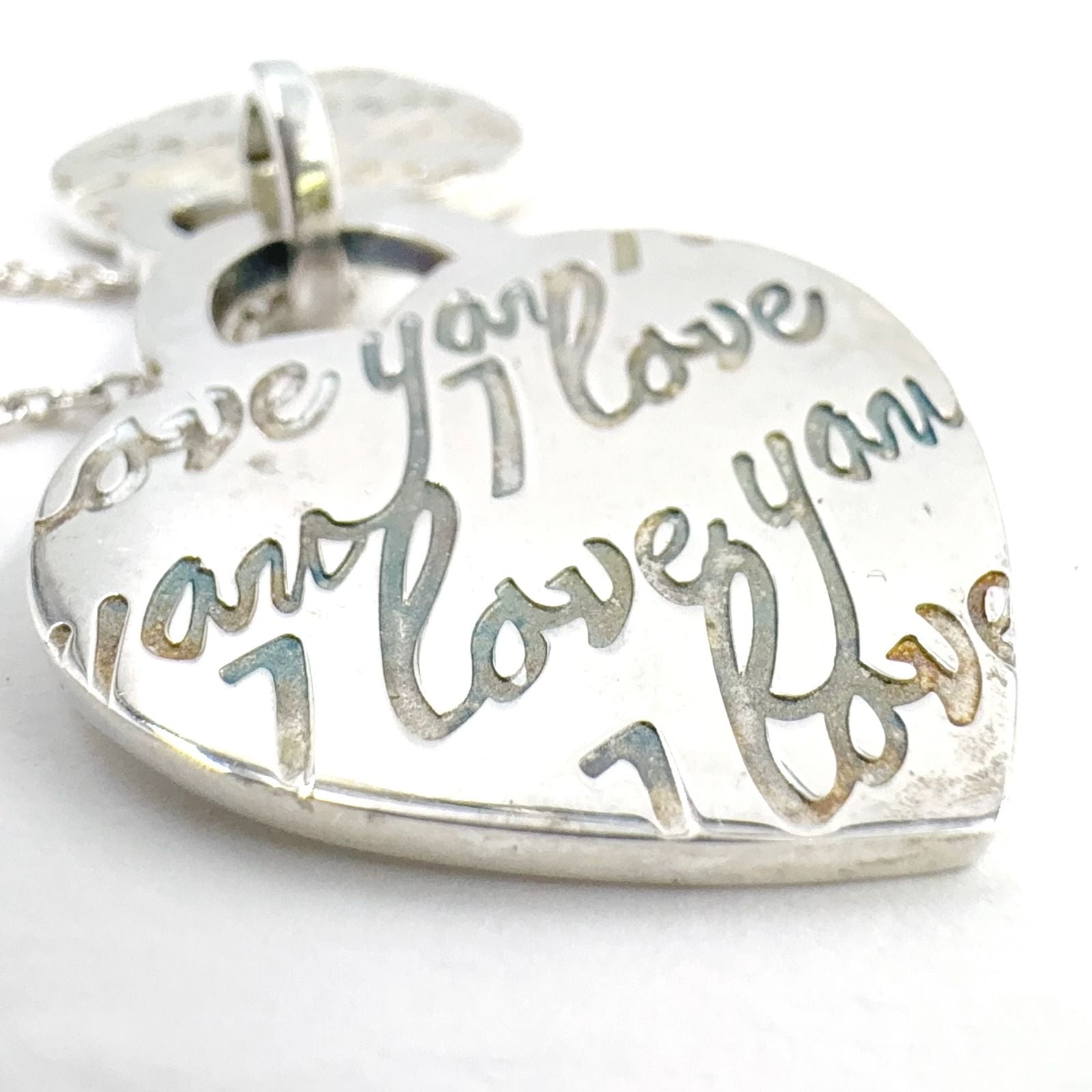 Tiffany & Co Notes Double Heart Tag Silver Necklace — view 9