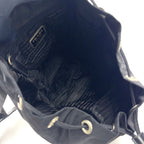 Prada Nylon Leather Black Backpack Silver — view 3