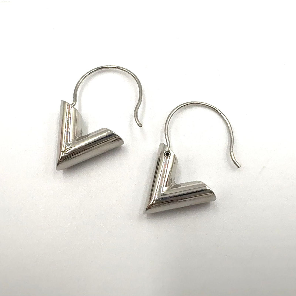 Louis Vuitton Hoop Earrings Essential Metal Silver — view 5