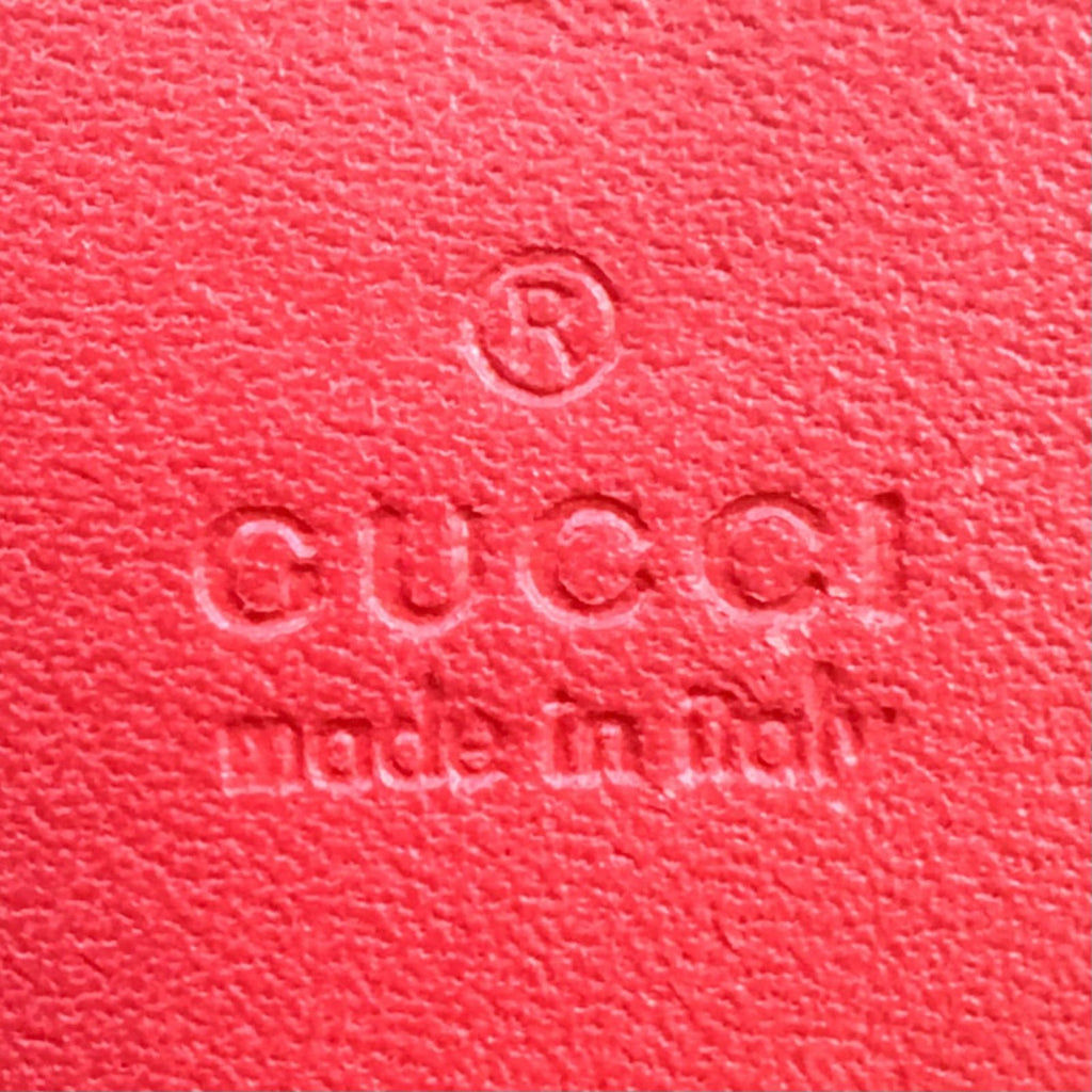 Gucci Cherry GG Supreme Leather Beige Red Bifold Wallet Gold — view 4