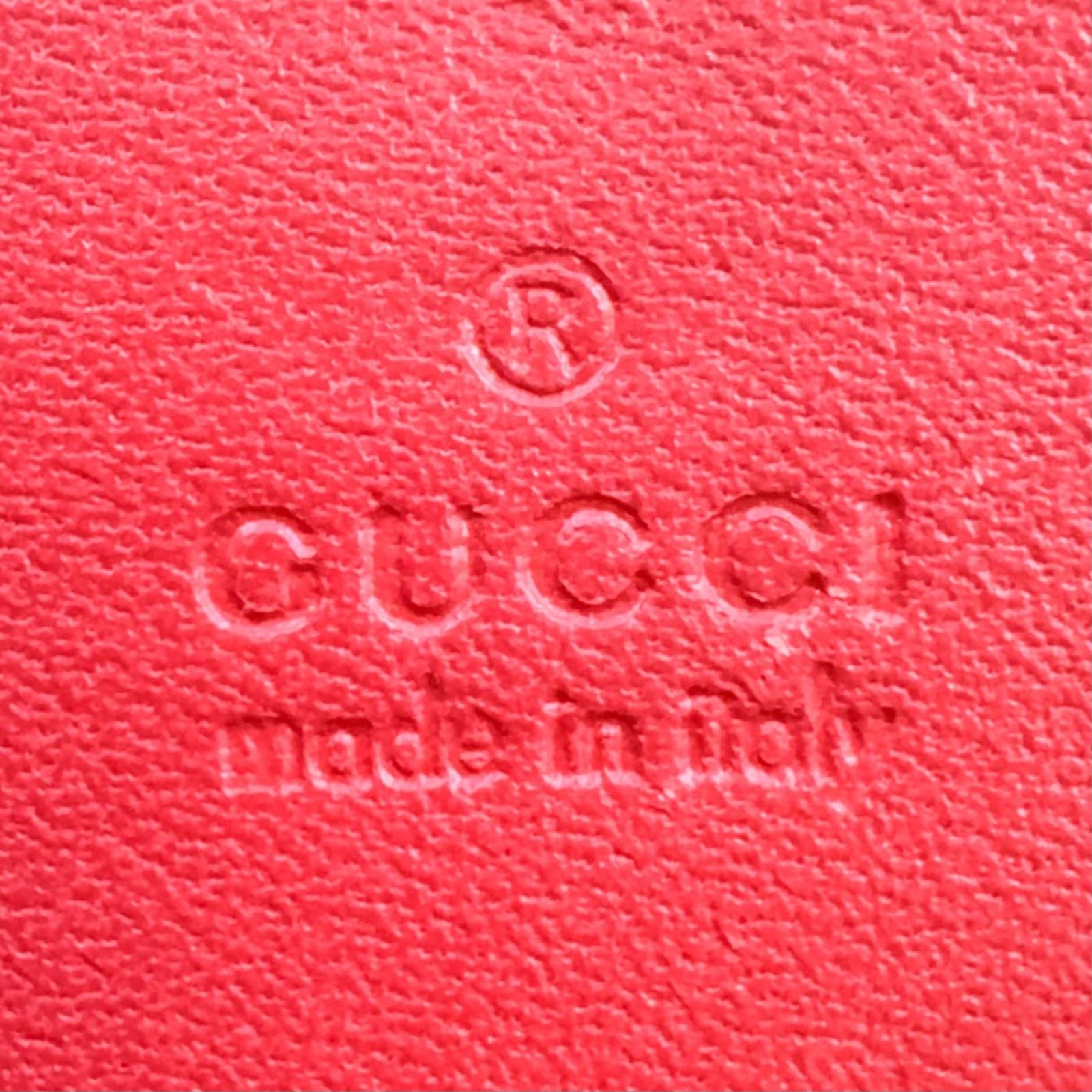 Gucci Cherry GG Supreme Leather Beige Red Bifold Wallet Gold — view 4