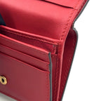 Gucci Cherry GG Supreme Leather Beige Red Bifold Wallet Gold — view 9
