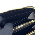 Prada Saffiano Leather Zip Around Black Wallet Gold — view 8
