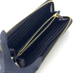 Prada Saffiano Leather Zip Around Black Wallet Gold — view 3