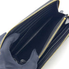 Prada Saffiano Leather Zip Around Black Wallet Gold — view 7
