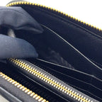 Prada Saffiano Leather Zip Around Black Wallet Gold — view 9