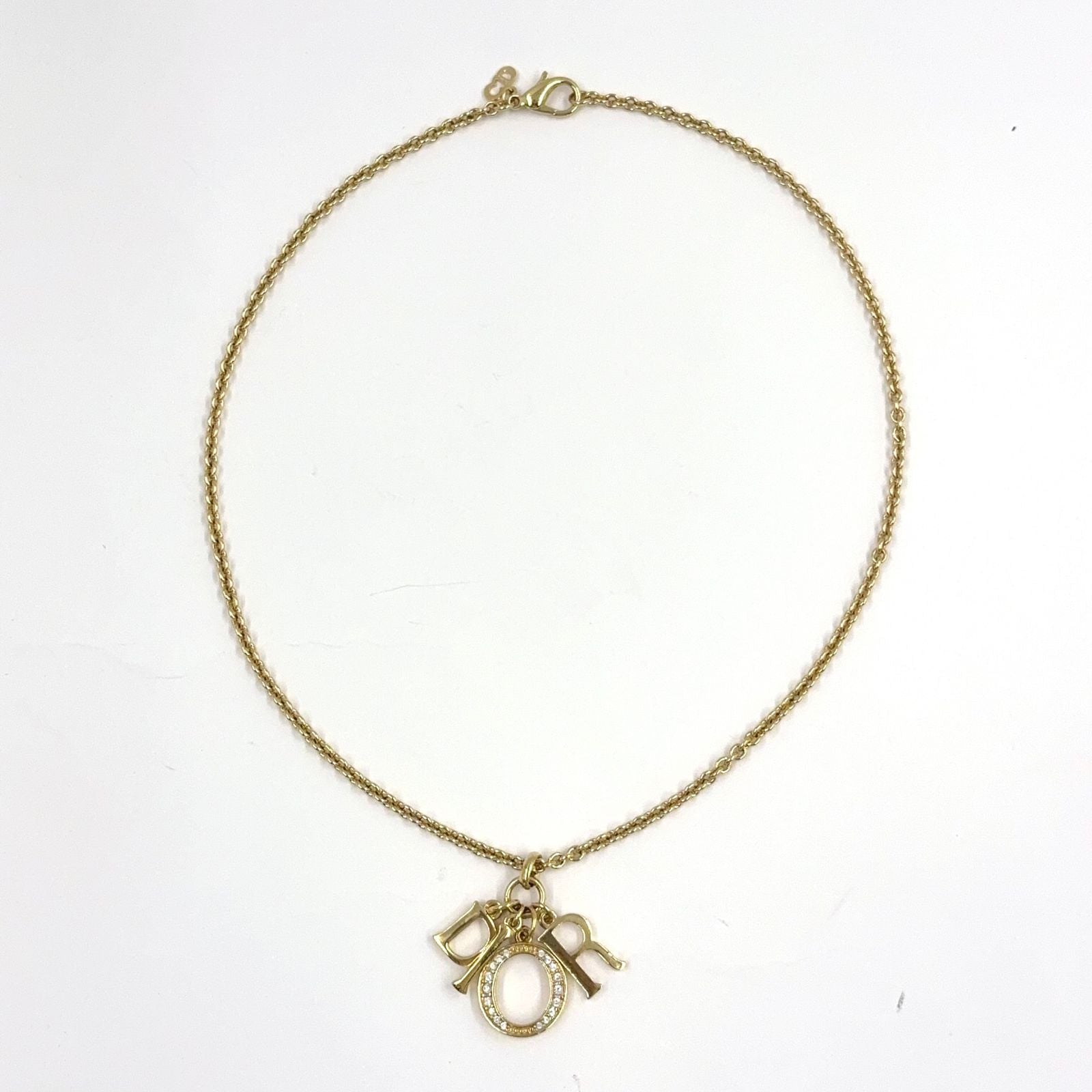 Dior Evolution Color Stone Clear Gold Necklace — view 3