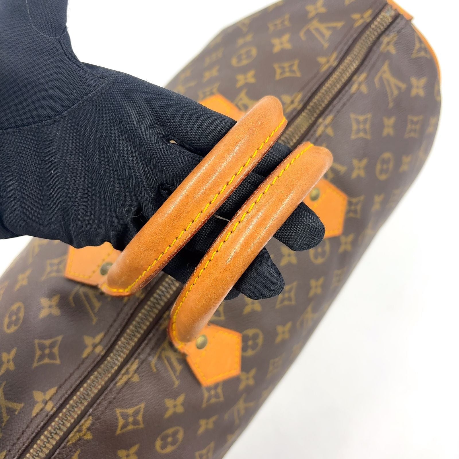 Louis Vuitton Speedy 40 Monogram Leather Brown Light Handbag Gold — view 6