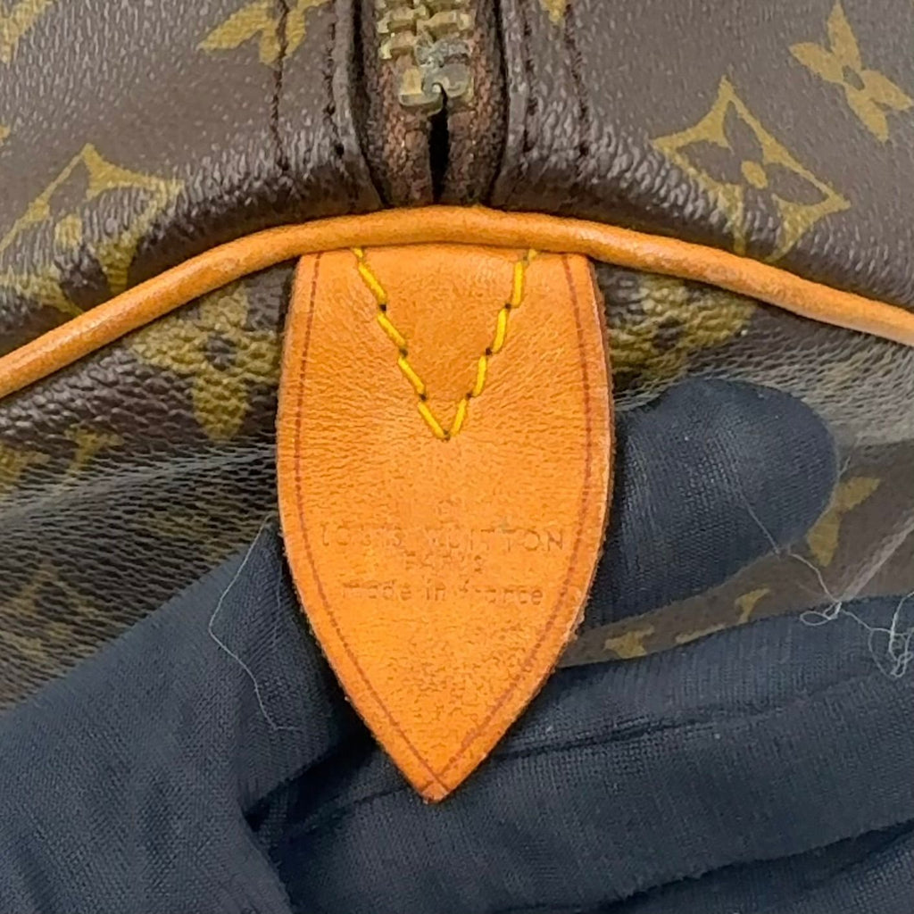 Louis Vuitton Speedy 40 Monogram Leather Brown Light Handbag Gold — view 4