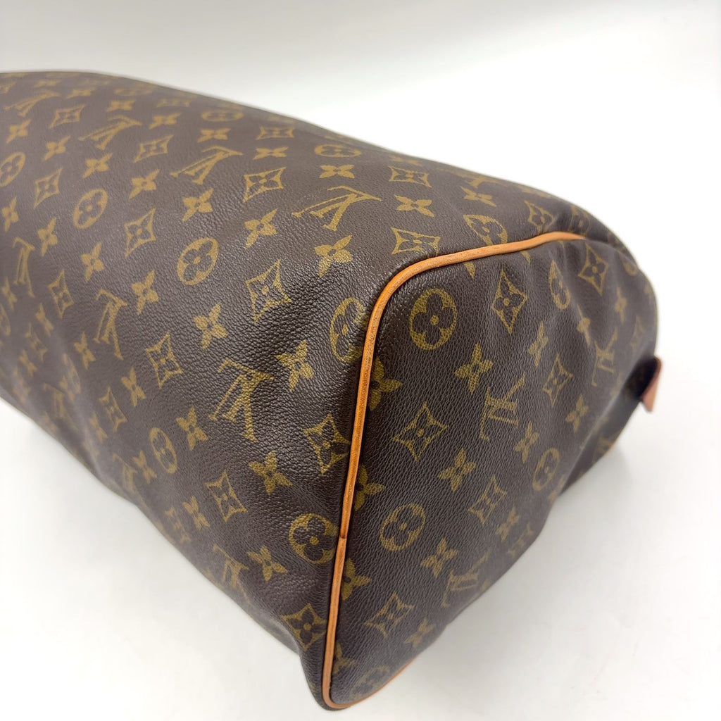 Louis Vuitton Speedy 40 Monogram Leather Brown Light Handbag Gold — view 8