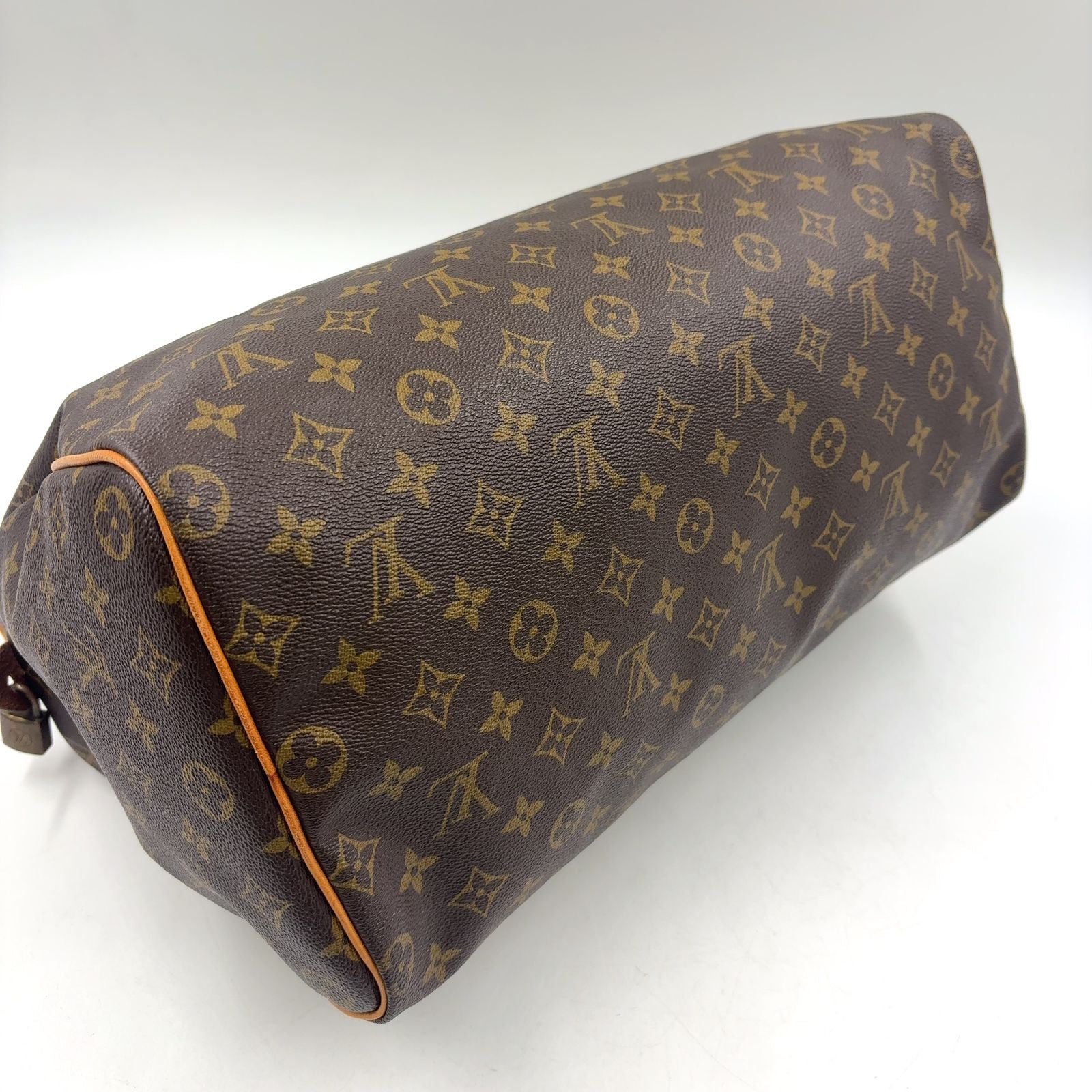 Louis Vuitton Speedy 40 Monogram Leather Brown Light Handbag Gold — view 7