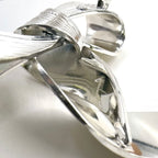 Dior Ribbon Motif Metal Silver Brooch — view 8
