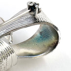 Dior Ribbon Motif Metal Silver Brooch — view 7