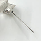 Dior Ribbon Motif Metal Silver Brooch — view 5