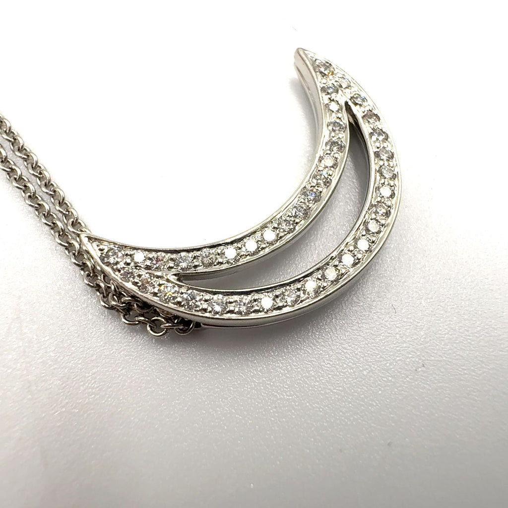 Tiffany & Co Moon Diamond Clear Platinum Necklace — view 9