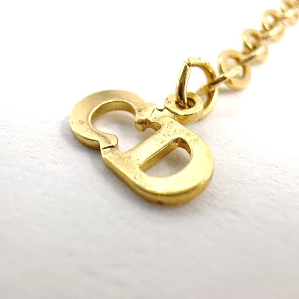 Dior Triangle Rhinestone Enamel Color Stone Clear Gold Black Necklace — view 4