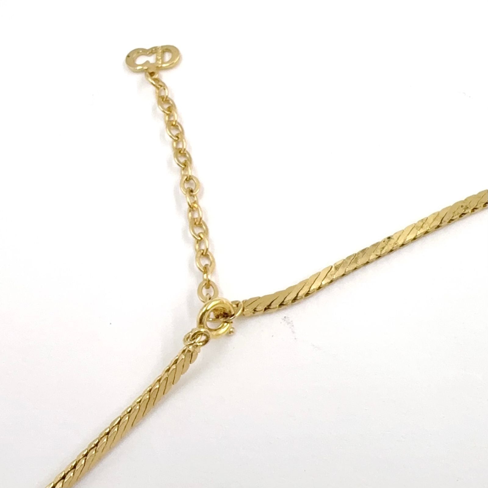 Dior Triangle Rhinestone Enamel Color Stone Clear Gold Black Necklace — view 7
