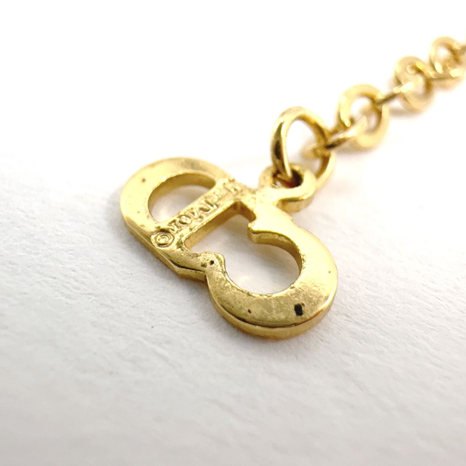 Dior Triangle Rhinestone Enamel Color Stone Clear Gold Black Necklace — view 5