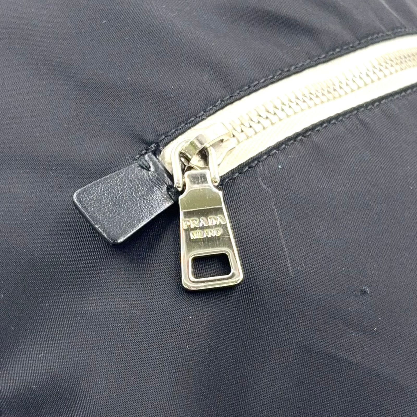 Prada Tessuto Leather Nylon Black Backpack Silver — view 8