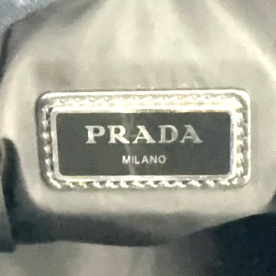 Prada Tessuto Leather Nylon Black Backpack Silver — view 4