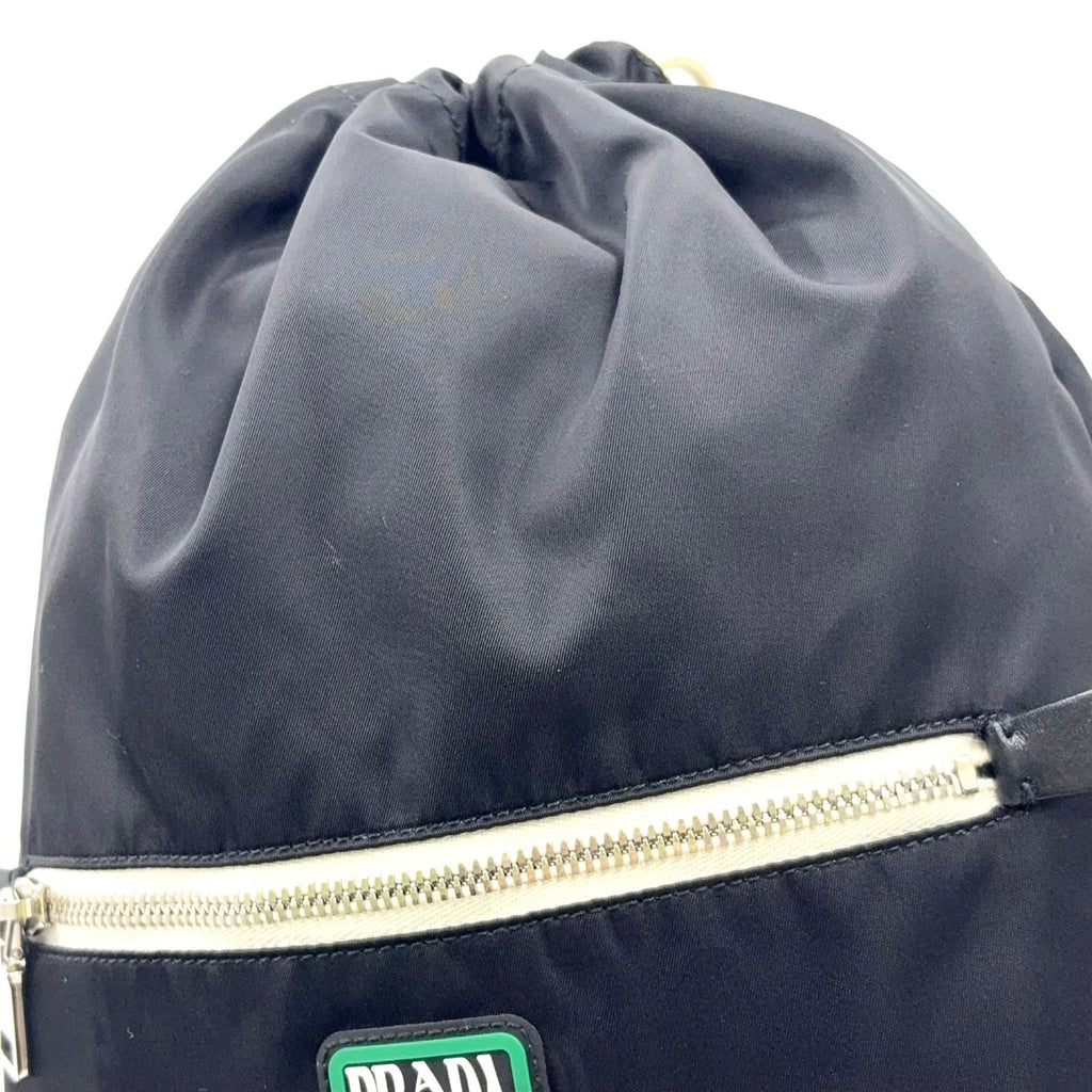 Prada Tessuto Leather Nylon Black Backpack Silver — view 5