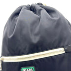 Prada Tessuto Leather Nylon Black Backpack Silver — view 5