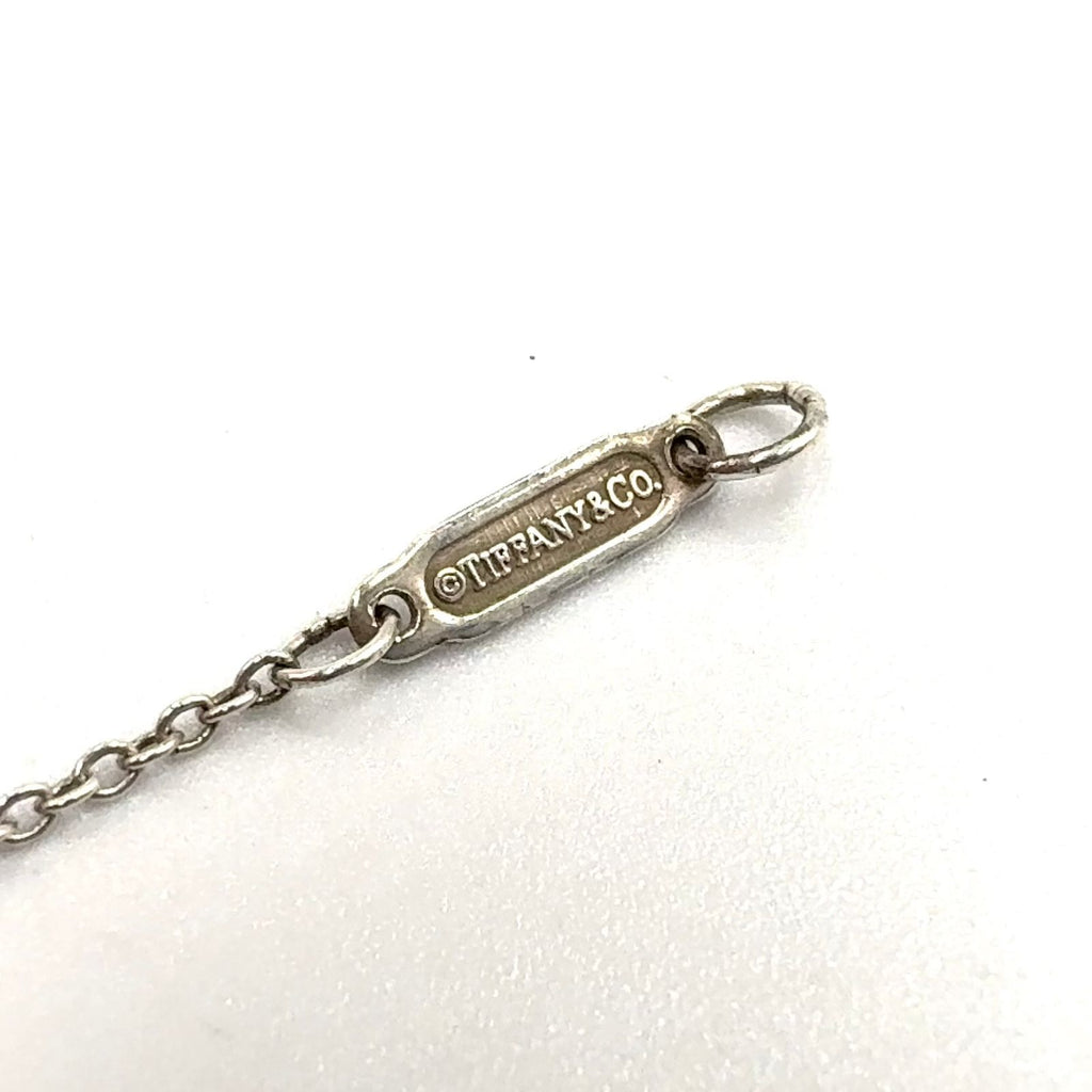 Tiffany & Co Blue Double Heart Tag Enamel Silver Light Necklace — view 4