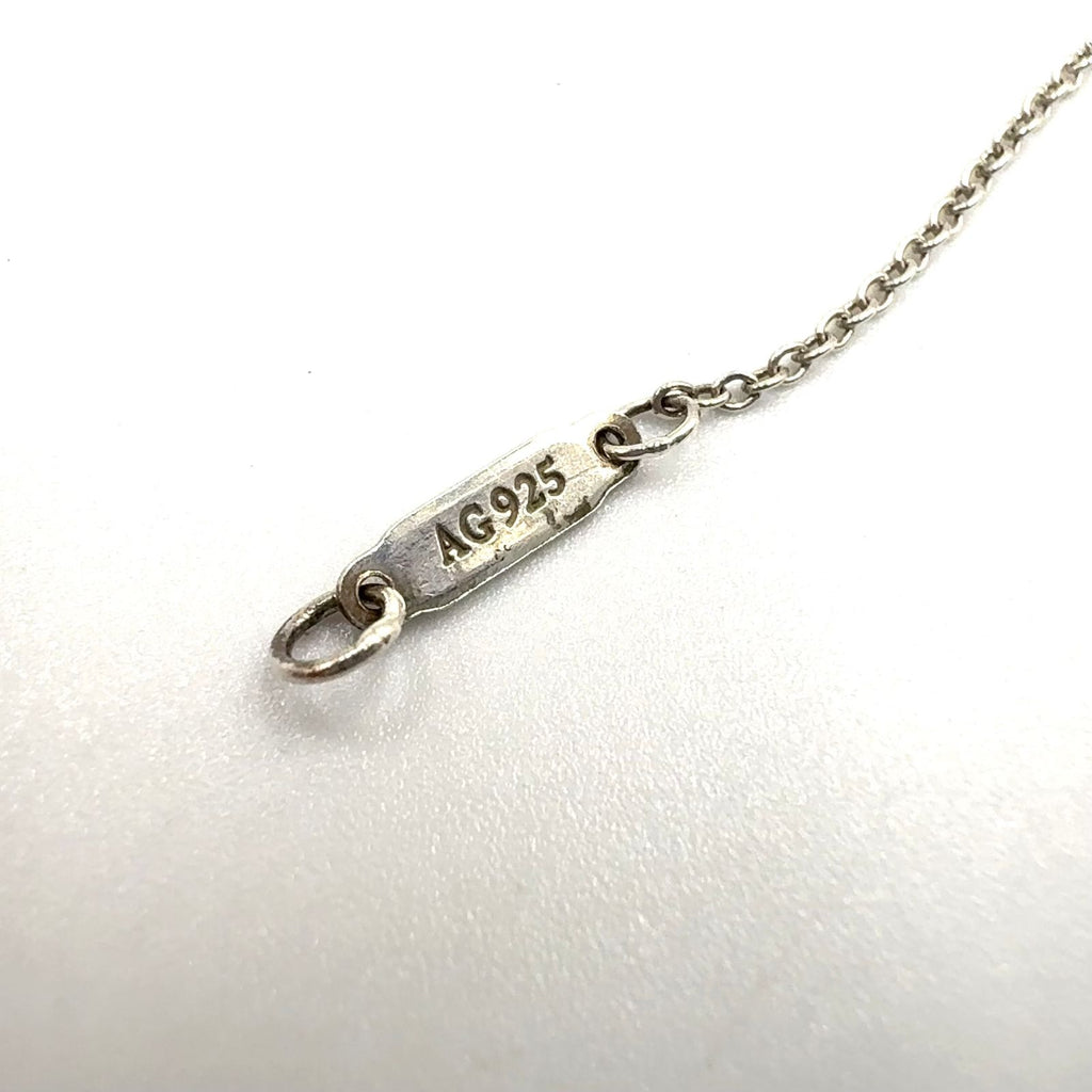 Tiffany & Co Blue Double Heart Tag Enamel Silver Light Necklace — view 5
