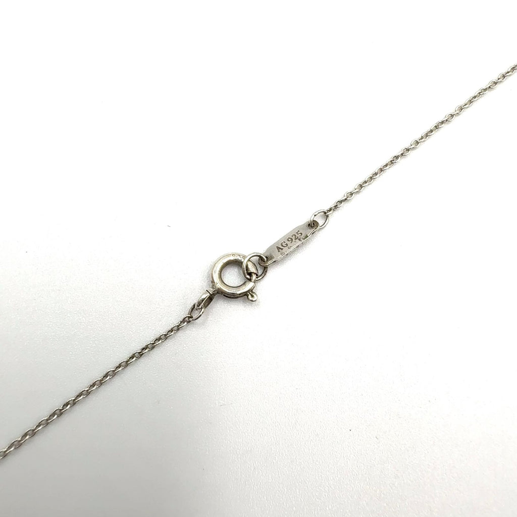 Tiffany & Co Blue Double Heart Tag Enamel Silver Light Necklace — view 7